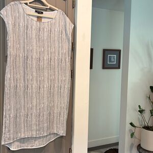 Repertoire Striped Rayon Shift Dress, Size 10, Made in New Zealand, fully lined